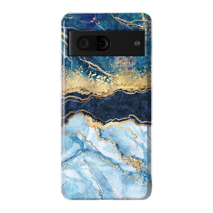 Pixel 7 StrongFit Abstract Background Blue Marble and Glossy Decoration by ArtsCase