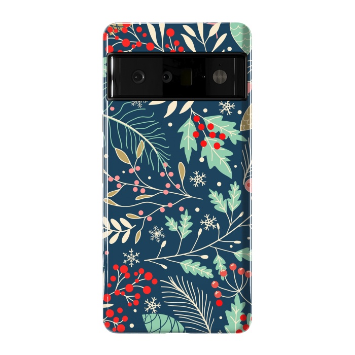 Pixel 6 Pro StrongFit Christmas Floral Design III by ArtsCase