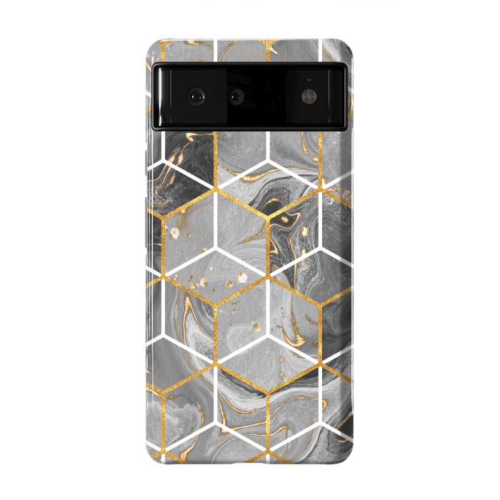 Pixel 6 StrongFit Marble Hexagon by ArtsCase