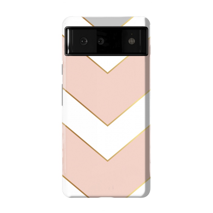 Pixel 6 StrongFit Marble with Geometric Design Golden I by ArtsCase