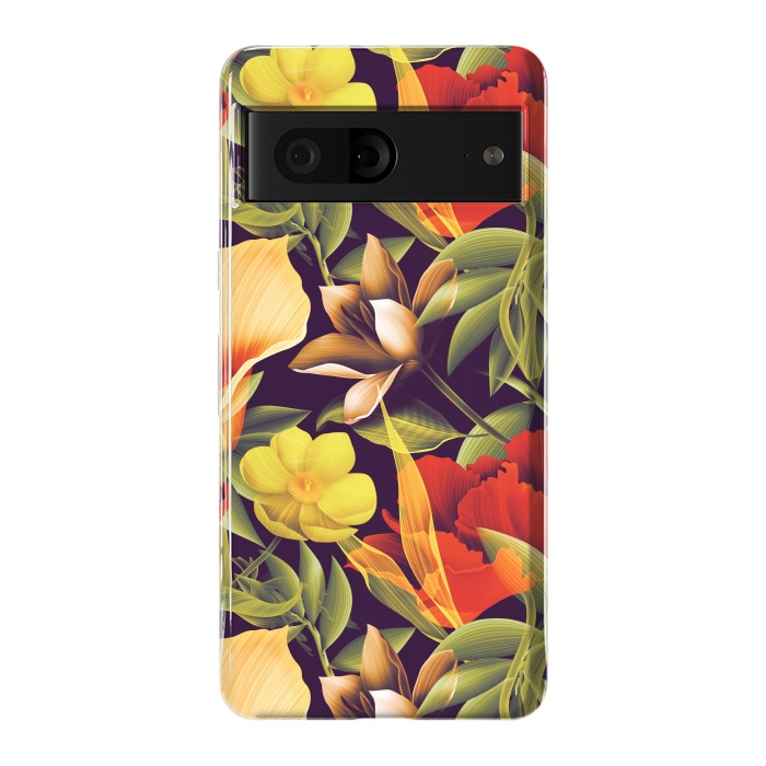 Pixel 7 StrongFit Seamless Tropical Flower Plant and Leaf Pattern by ArtsCase