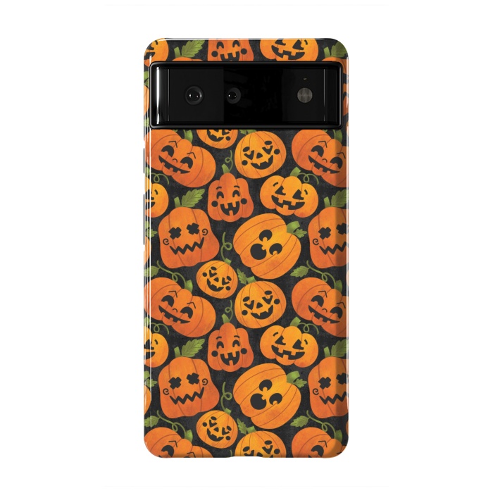 Pixel 6 StrongFit Funny Jack-O-Lanterns by Noonday Design