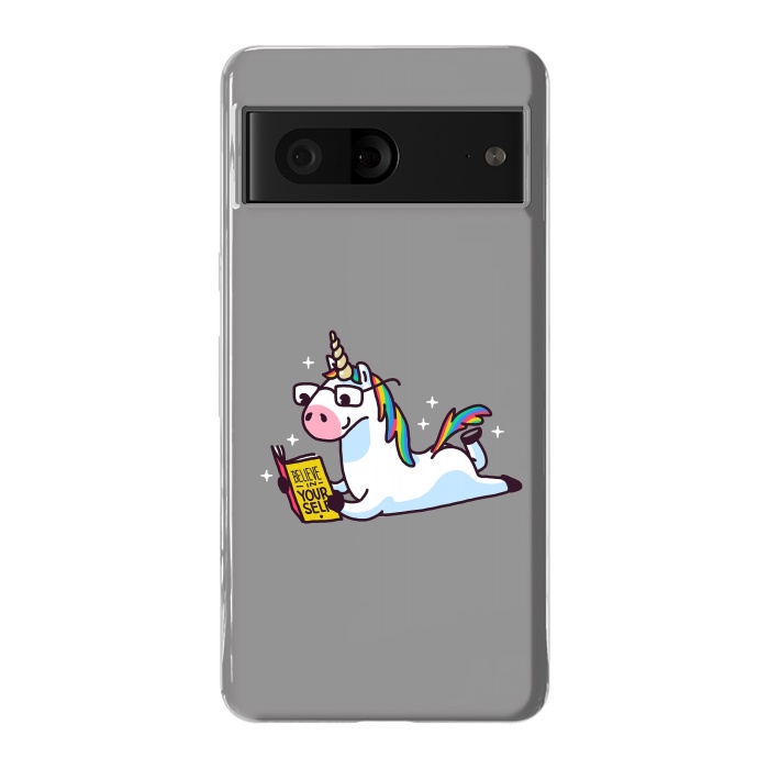 Pixel 7 StrongFit Unicorn Reading Book Believe in Yourself Floor by Vó Maria
