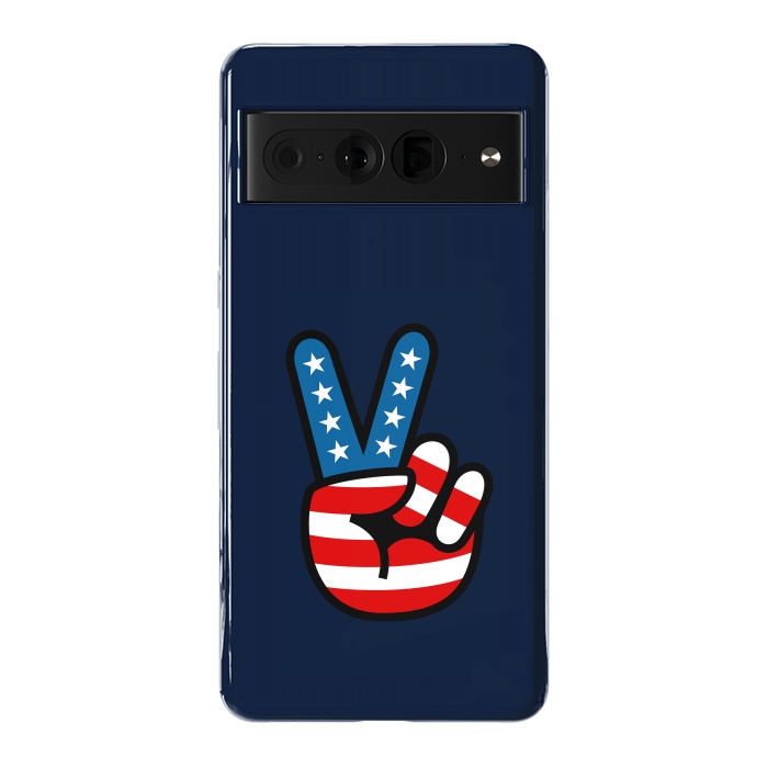 Pixel 7 Pro StrongFit Peace Love Hand USA Flag Vintage Solid 3 by Vó Maria