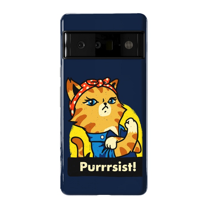 Pixel 6 Pro StrongFit Purrsist! We Can Do It Cat Lovers by Vó Maria