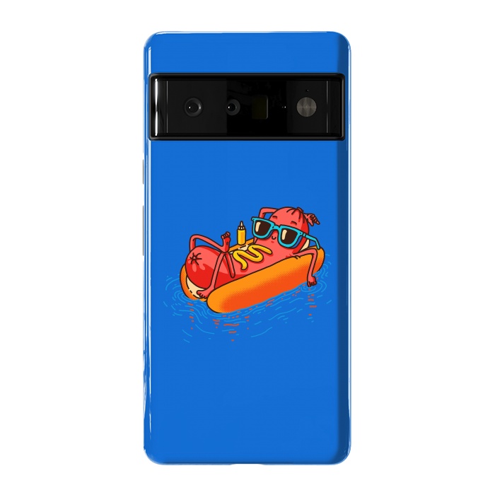 Pixel 6 Pro StrongFit Hot Dog Summer Vacation Swimming Pool by Vó Maria