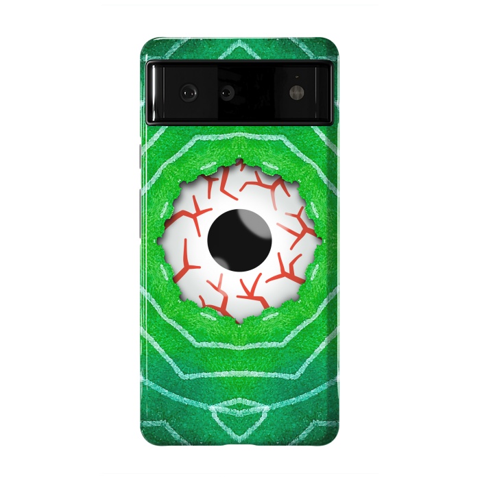 Pixel 6 StrongFit Creepy Eye Staring Through A Green Hole by Boriana Giormova