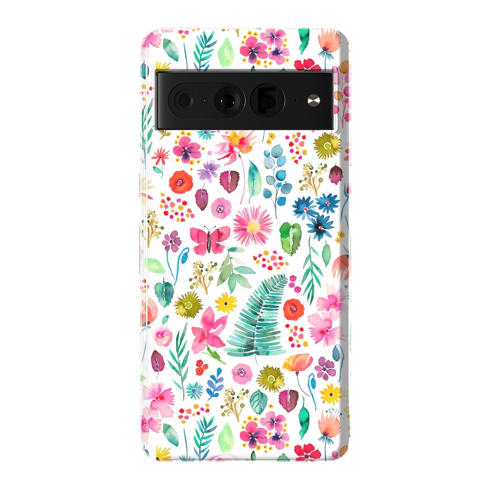 Pixel 7 Pro StrongFit Colorful Botanical Plants and Flowers by Ninola Design