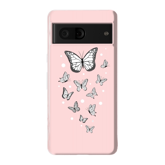 Pixel 7 StrongFit Pink Butterflies by Martina