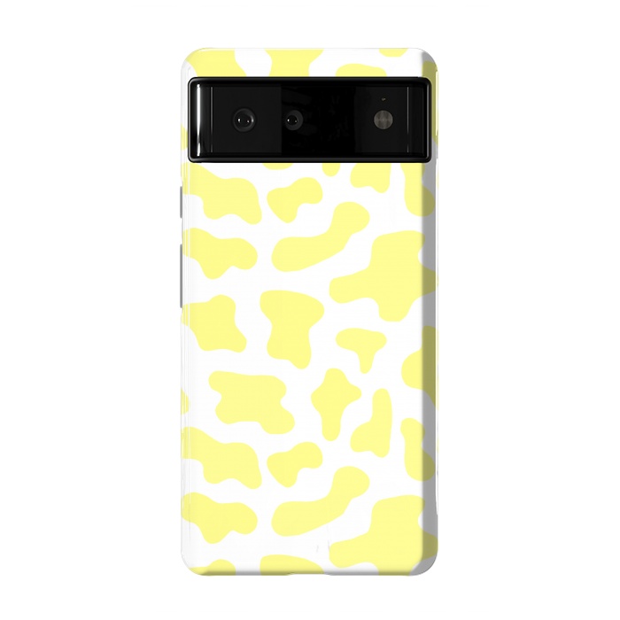Pixel 6 StrongFit Yellow Cow Print by Julie Erin Designs