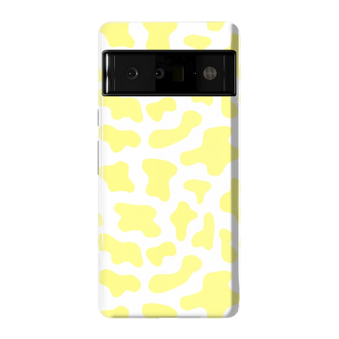 Pixel 6 Pro StrongFit Yellow Cow Print by Julie Erin Designs