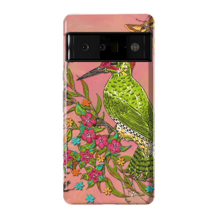 Pixel 6 Pro StrongFit Floral Woodpecker by Lotti Brown