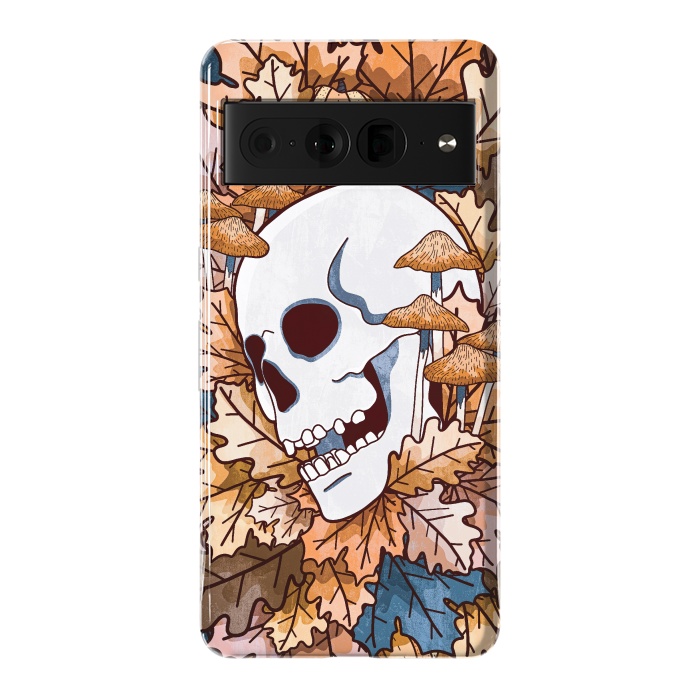 Pixel 7 Pro StrongFit The autumnal skull and mushrooms by Steve Wade (Swade)