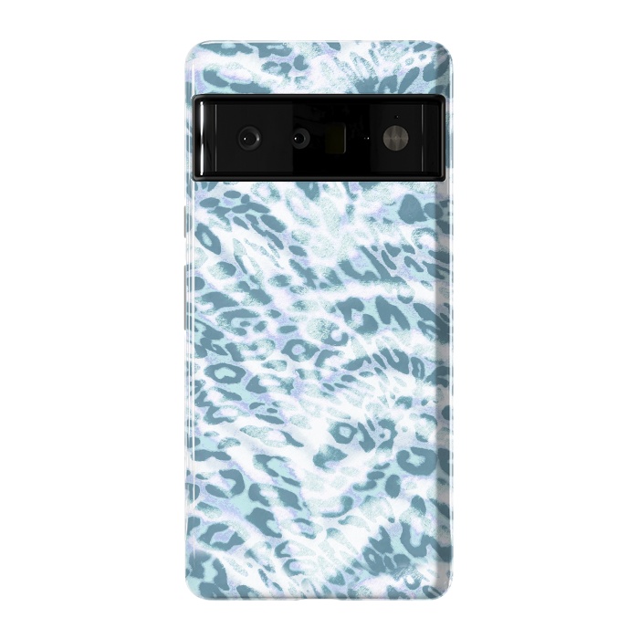 Pixel 6 Pro StrongFit Baby blue brushed leopard print and tiger stripes by Oana 
