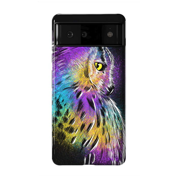 Pixel 6 StrongFit Sketch Owl Colorful by Alberto