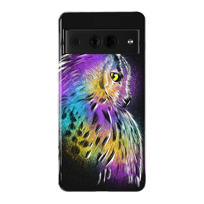 Pixel 7 Pro StrongFit Sketch Owl Colorful by Alberto