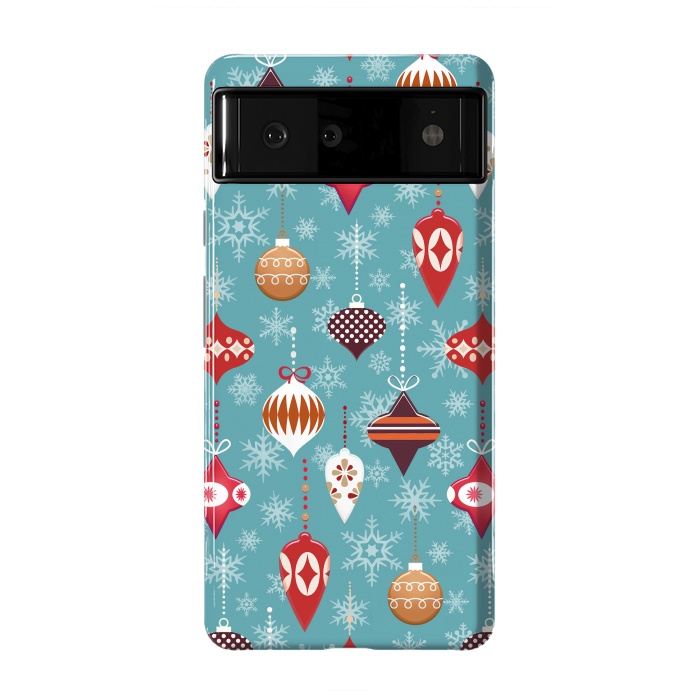 Pixel 6 StrongFit Colorful decorated Christmas ornaments by Oana 