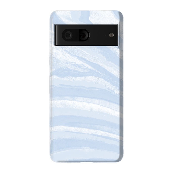 Pixel 7 StrongFit Baby blue pastel marble stripes by Oana 
