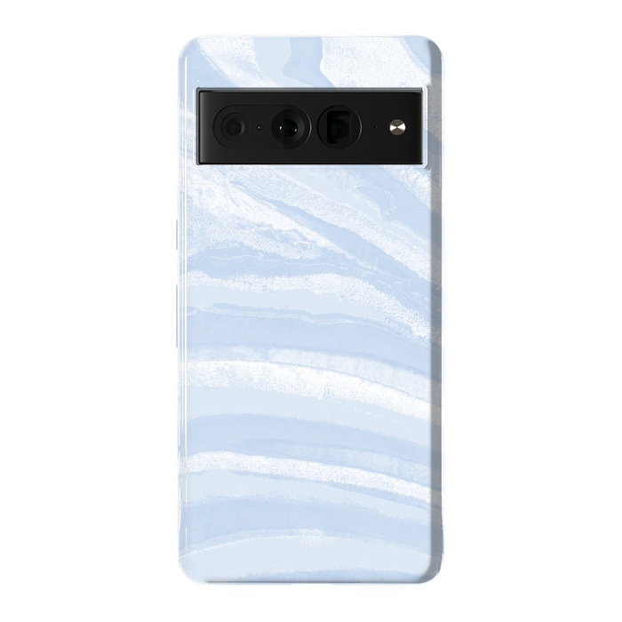 Pixel 7 Pro StrongFit Baby blue pastel marble stripes by Oana 