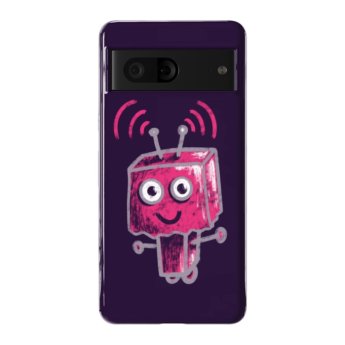 Pixel 7 StrongFit Cute Pink Robot With Paper Bag Head Kids by Boriana Giormova