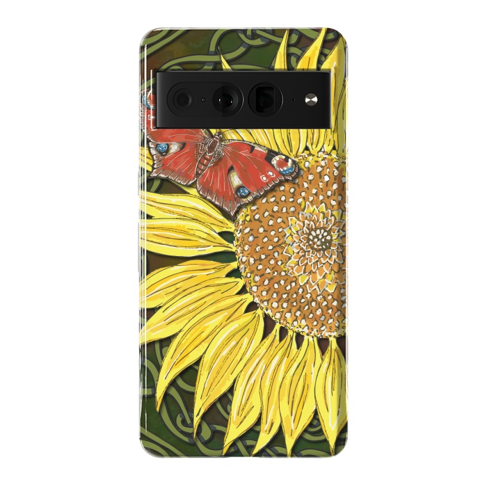 Pixel 7 Pro StrongFit Sunflower and Butterfly by Lotti Brown