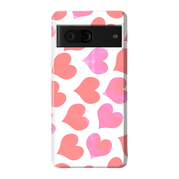 Pixel 7 StrongFit Bold Red-Pink hearts by Oana 