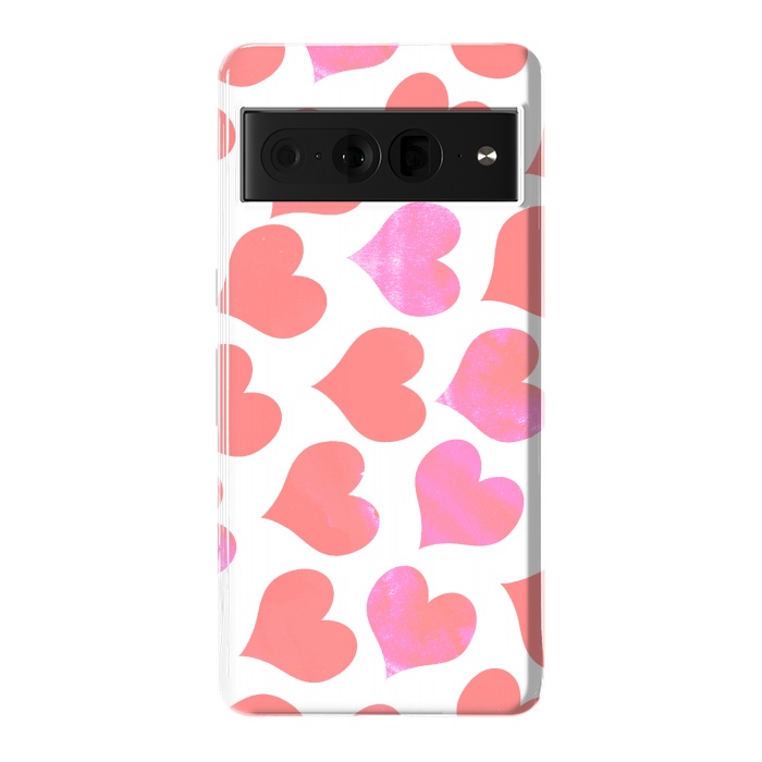 Pixel 7 Pro StrongFit Bold Red-Pink hearts by Oana 