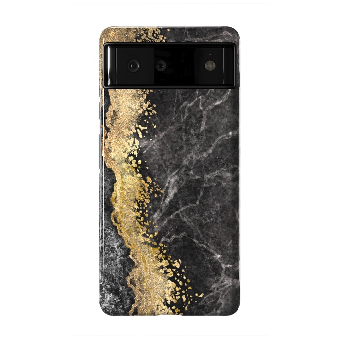 Pixel 6 StrongFit Abstract background creative marble texture and gold leaf by ArtsCase