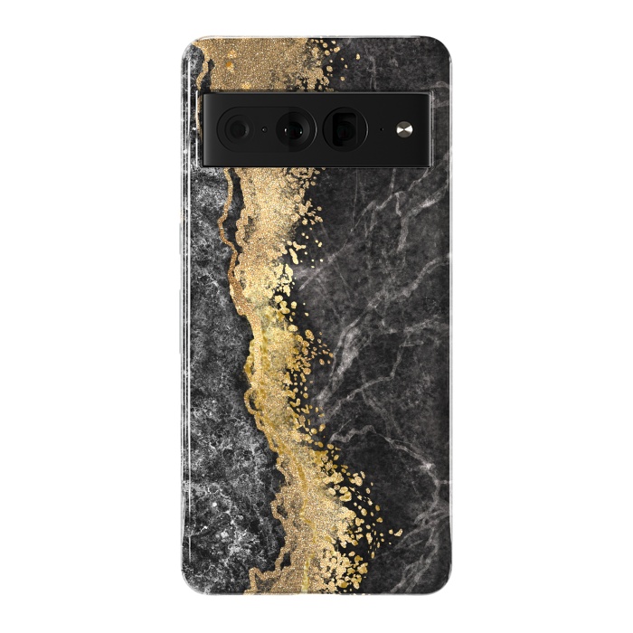 Pixel 7 Pro StrongFit Abstract background creative marble texture and gold leaf by ArtsCase