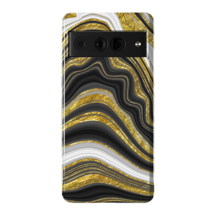 Pixel 7 Pro StrongFit elegant marble golden waves by haroulita