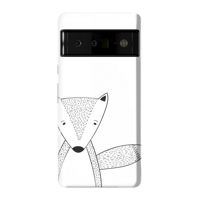 Pixel 6 Pro StrongFit cute black white fox by haroulita