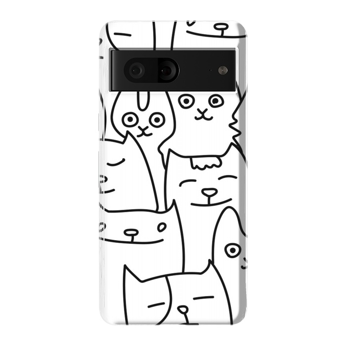 Pixel 7 StrongFit black white funny cats by haroulita