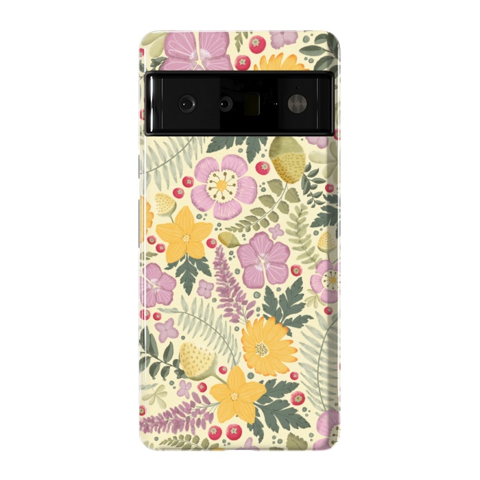 Pixel 6 Pro StrongFit Olive's Garden in Yellow and Pink by Paula Ohreen