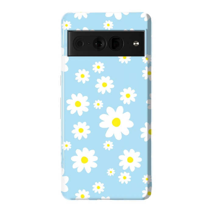 Pixel 7 Pro StrongFit Blue Daisy Flower Pattern by Julie Erin Designs