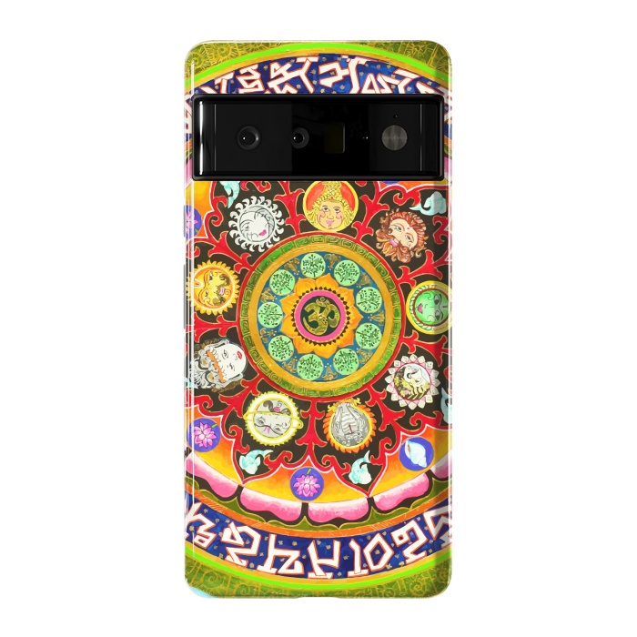 Pixel 6 Pro StrongFit Chakra Mandala, Ayurveda Yoga Aum, Eclectic Colorful Bohemian Sun Sign Moon Sign Zodiac Astrology by Uma Prabhakar Gokhale