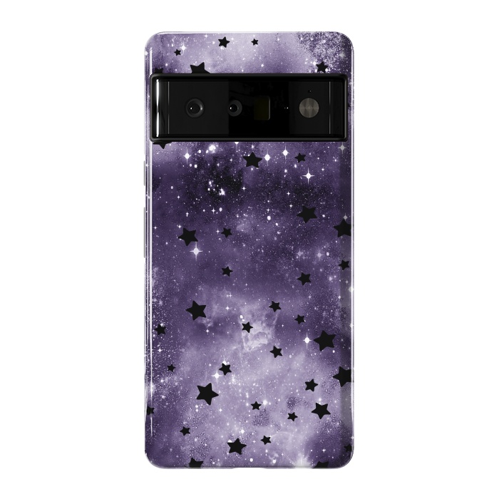 Pixel 6 Pro StrongFit Dark purple starry galaxy - celestial pattern by Oana 