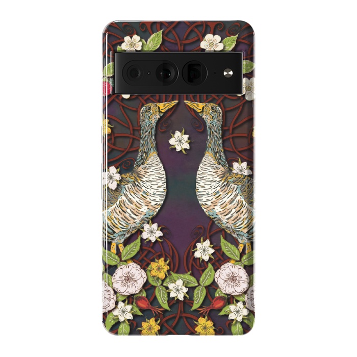 Pixel 7 Pro StrongFit Summer Strawberry Geese by Lotti Brown