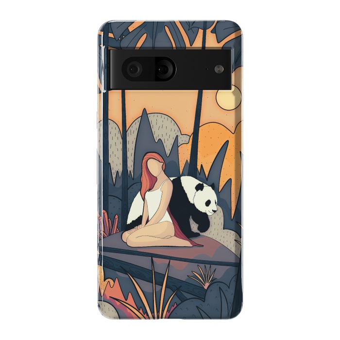 Pixel 7 StrongFit The panda and the girl by Steve Wade (Swade)