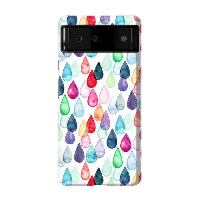 Pixel 6 StrongFit Watercolour Rainbow Drops by Tangerine-Tane