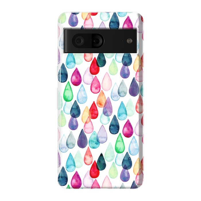 Pixel 7 StrongFit Watercolour Rainbow Drops by Tangerine-Tane