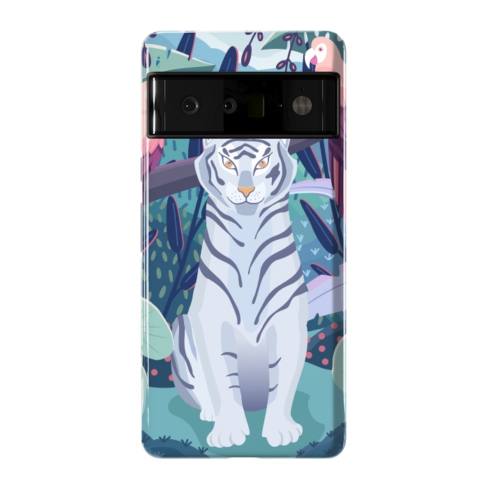 Pixel 6 Pro StrongFit Blue tiger and parrots by Jelena Obradovic