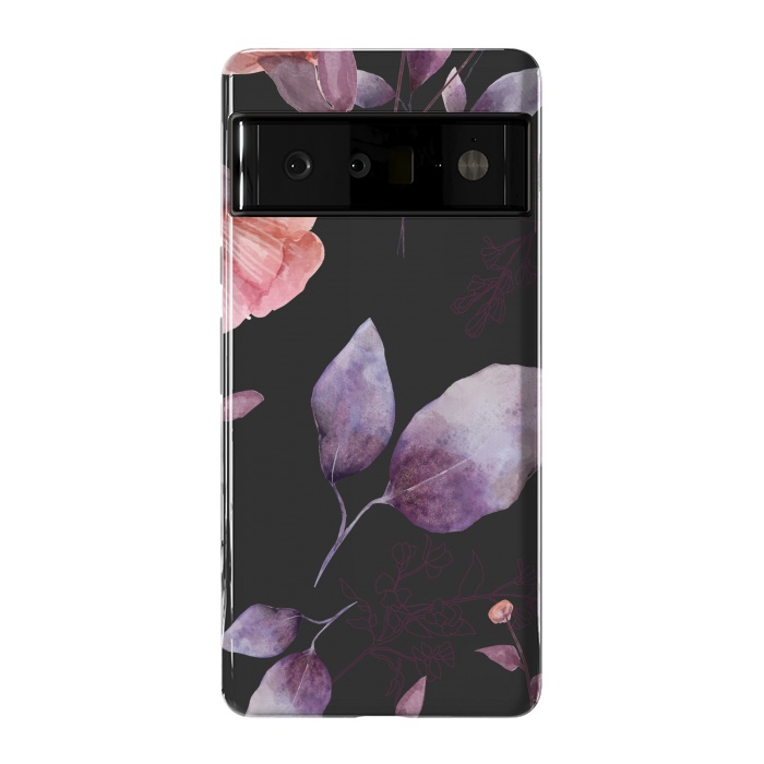 Pixel 6 Pro StrongFit rose gray flowers by haroulita