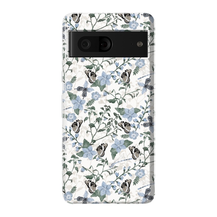 Pixel 7 StrongFit Delicate Watercolour Butterflies and Dragonflies half-drop repeat pattern by Paula Ohreen