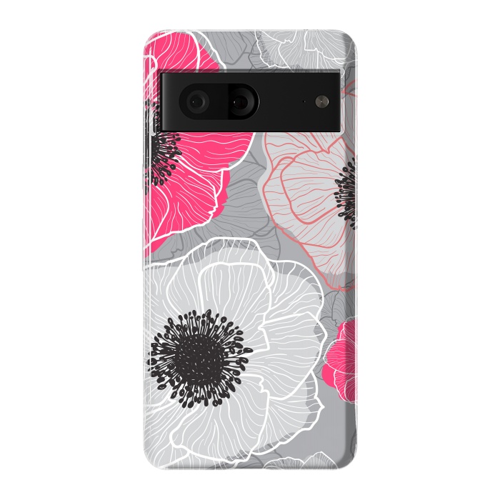 Pixel 7 StrongFit Colorful Anemones Wildflower G603 by Medusa GraphicArt