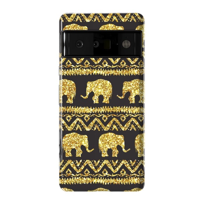 Pixel 6 Pro StrongFit glitter elephant by haroulita