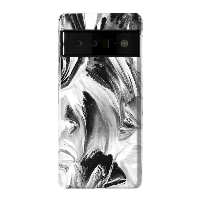 Pixel 6 Pro StrongFit Black and White Brushed Paint by Ashley Camille