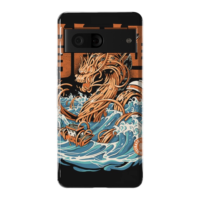 Pixel 7 StrongFit Black Great Ramen Dragon off Kanagawa by Ilustrata