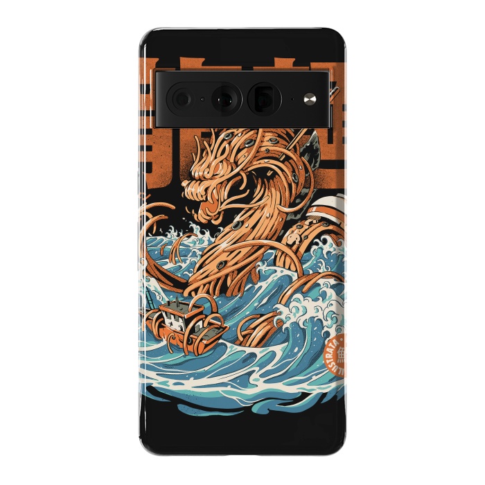 Pixel 7 Pro StrongFit Black Great Ramen Dragon off Kanagawa by Ilustrata