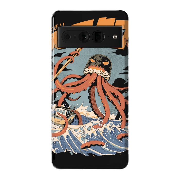 Pixel 7 Pro StrongFit Black The Tako Sushi by Ilustrata