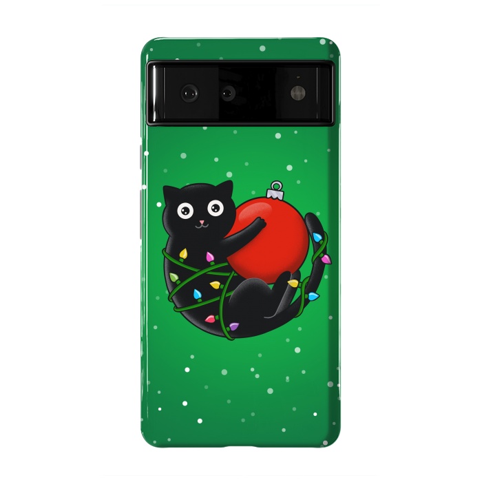 Pixel 6 StrongFit Cat and christmas by Coffee Man